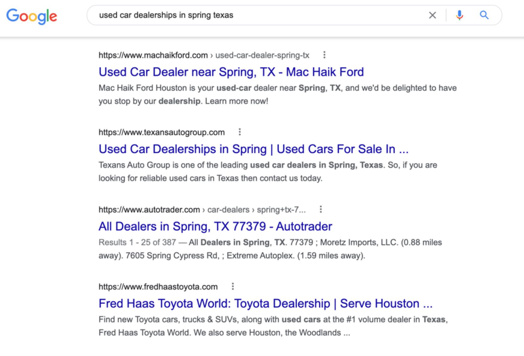 used car dealership search