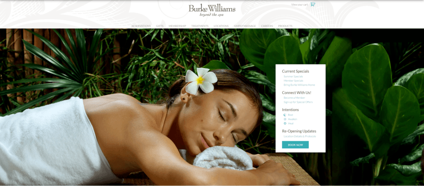 Spa web design: Burke Williams