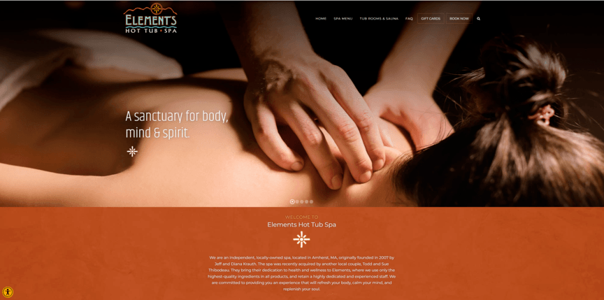 Spa web design: Elements