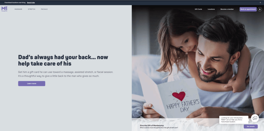 Spa web design: Massage Envy