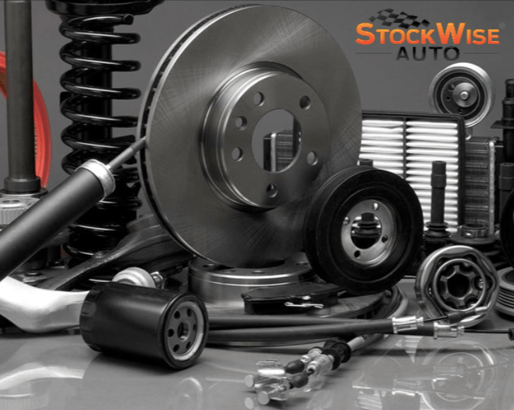 Car parts spread out on a surface
