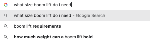 Search for what size boom life do I need