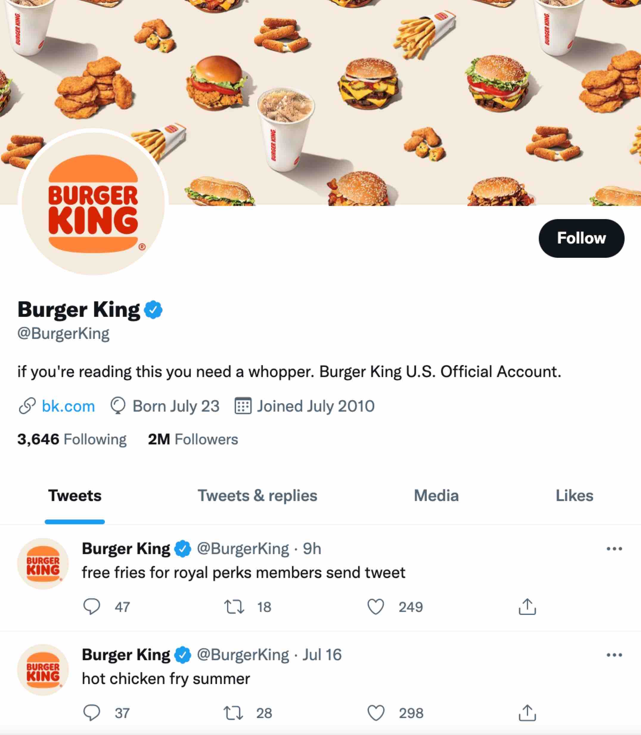 social media branding: burger king'st twitter