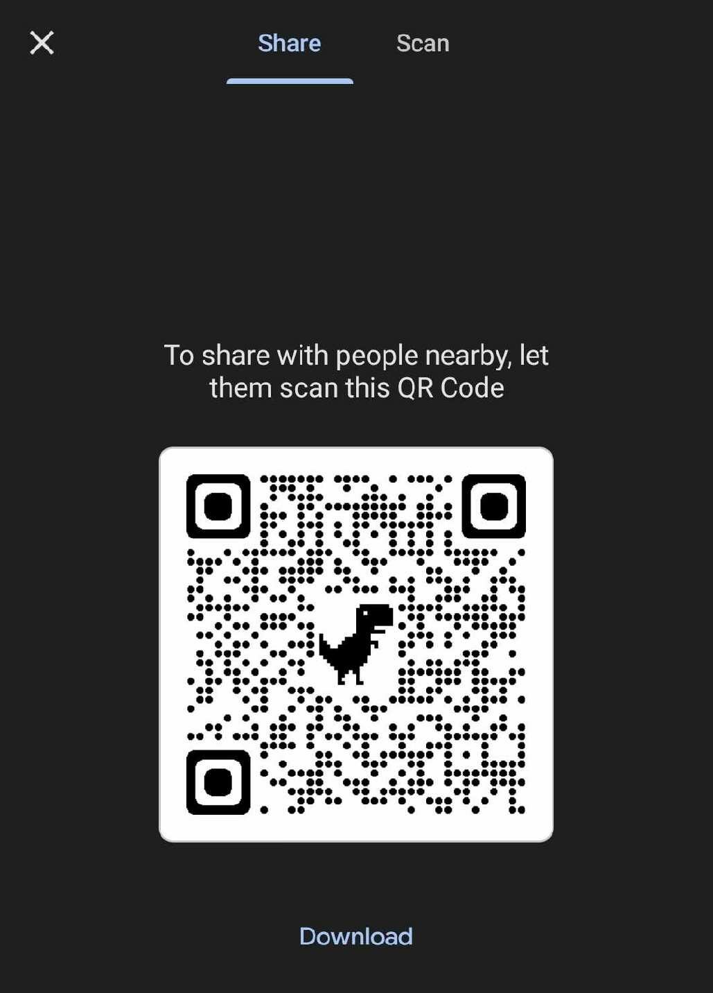 Download QR code on Android