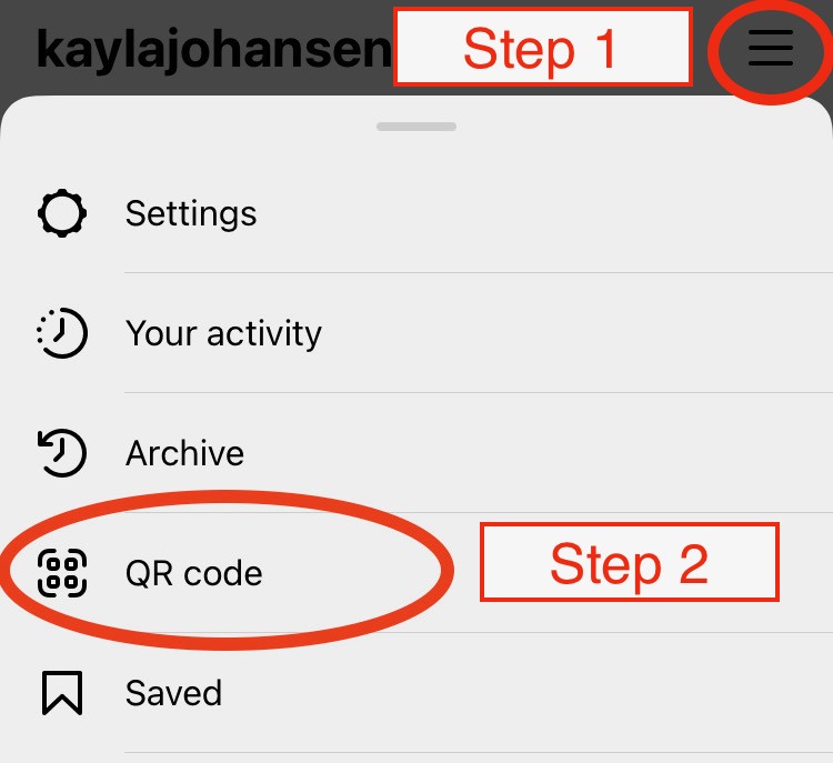 Where to generate QR code on Instagram