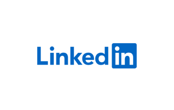 LinkedIn logo with a blue 'in' inside a white square next to the word LinkedIn in blue.