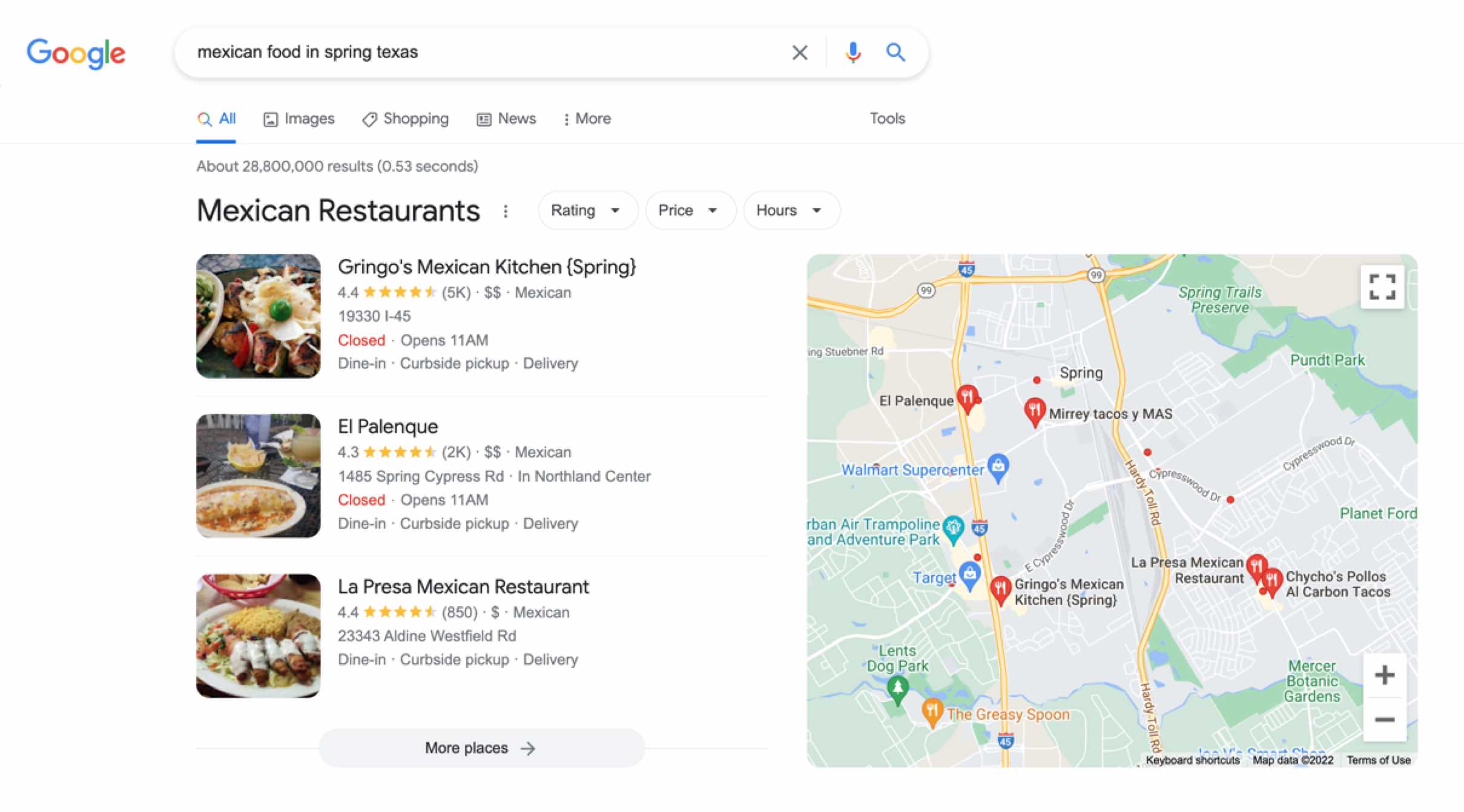 local seo result