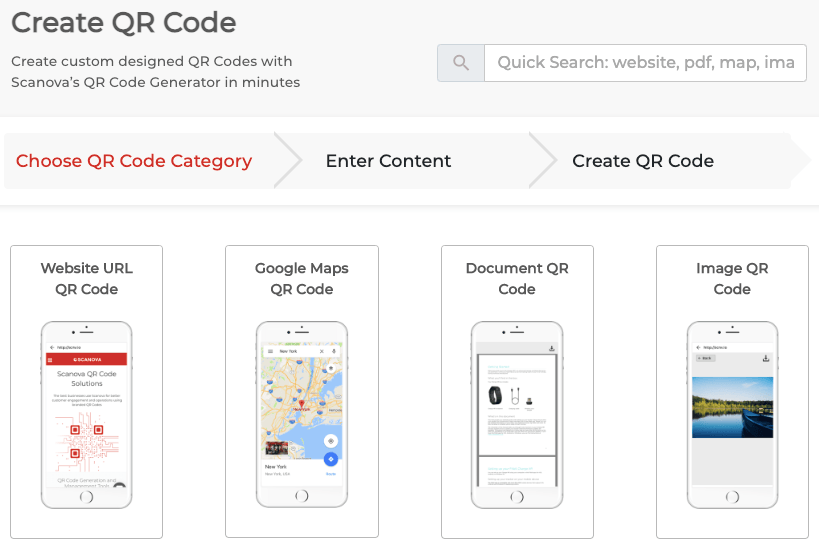 Scanova QR code generator interface