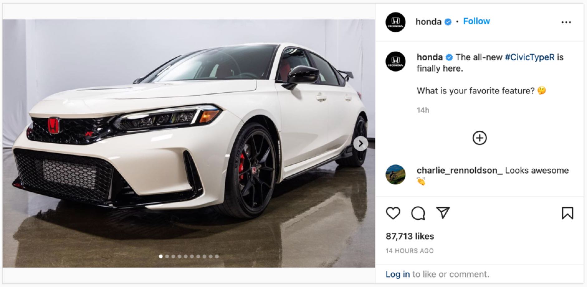 social media pr announcement by honda