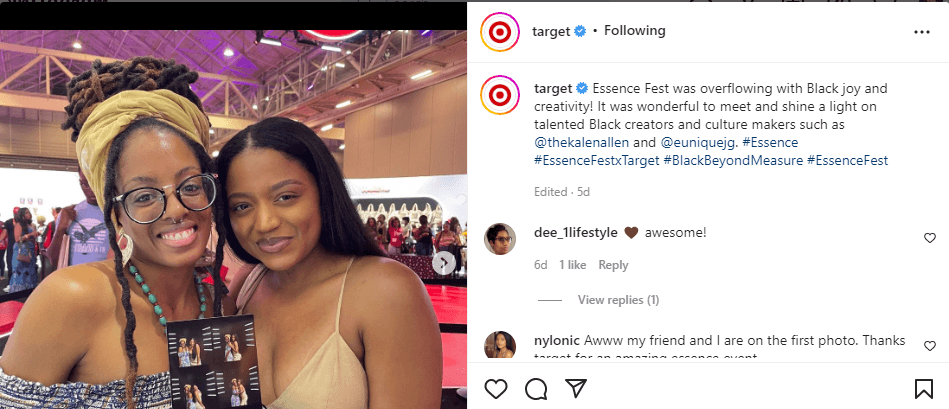 Target Instagram post promoting a diversity event