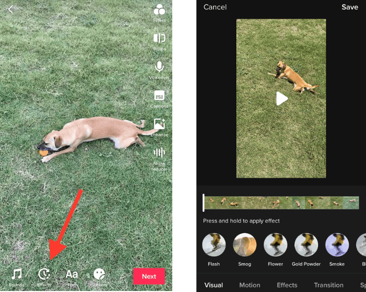 How to add visual effects on TikTok