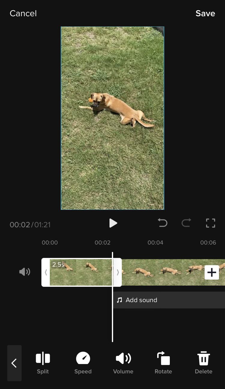How to split a video clip in TikTok