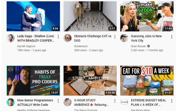 YouTube thumbnails