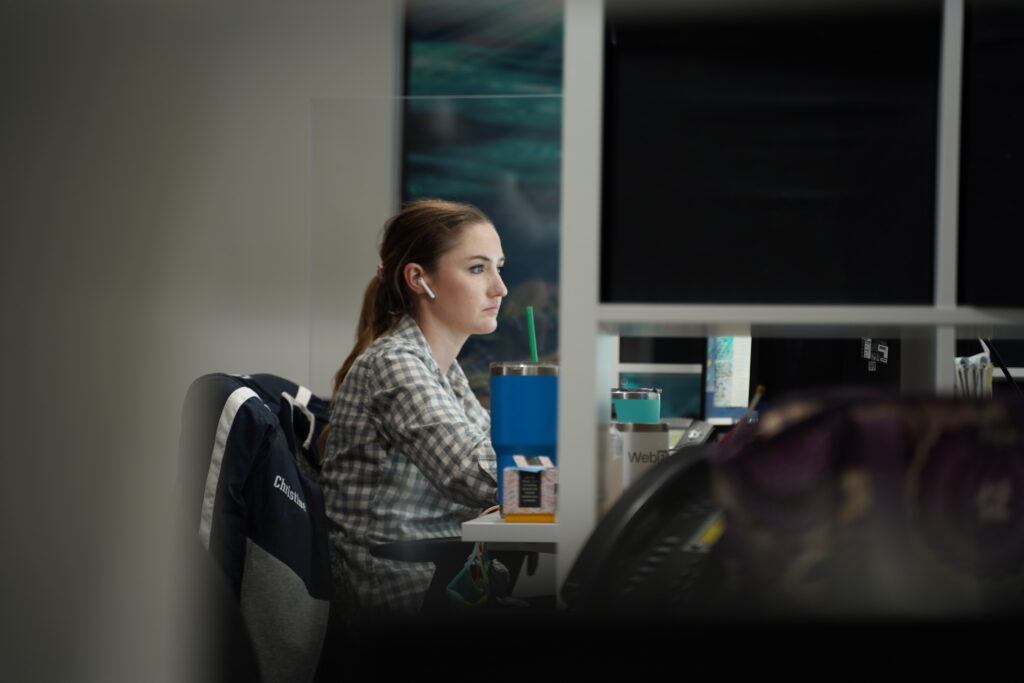 WebFX employee working at desk