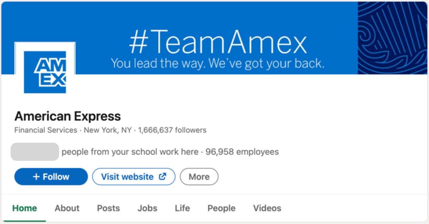 LinkedIn Cover Photo example: AMEX