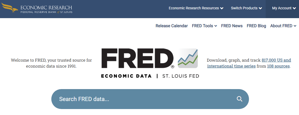 federal reservice economic database data sources