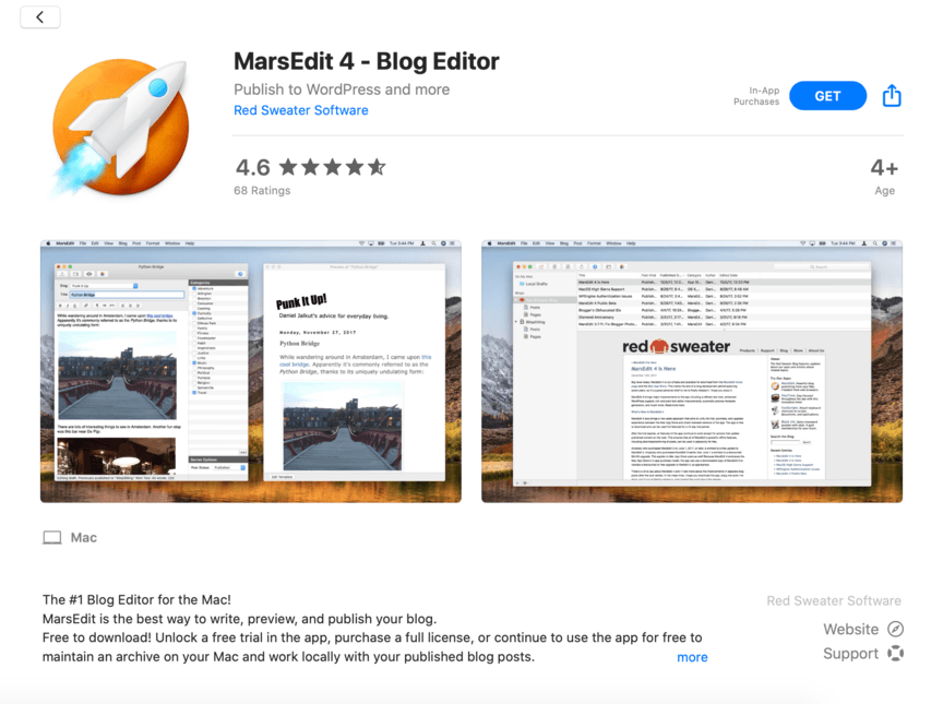 marsedit4 app store page