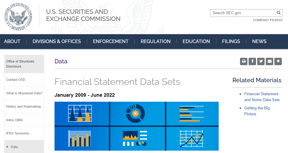 securities and exchange commission data sources