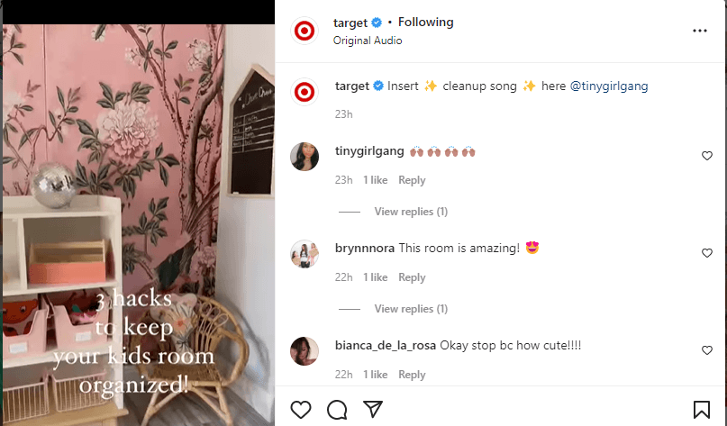 Target curated content post filled with cleaning tips