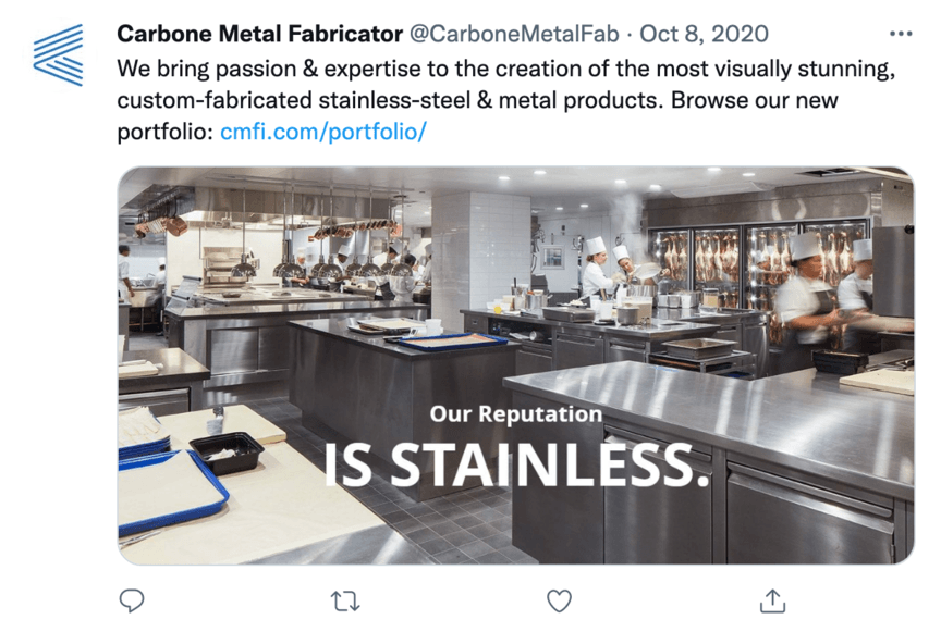 carbone metal fabricator twitter post
