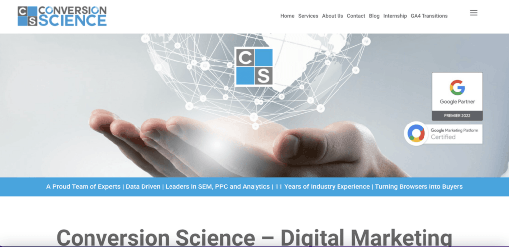 Conversion Science homepage