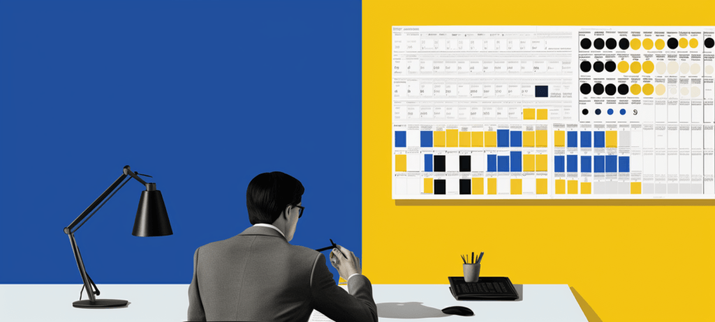 man sitting at desk with calendar