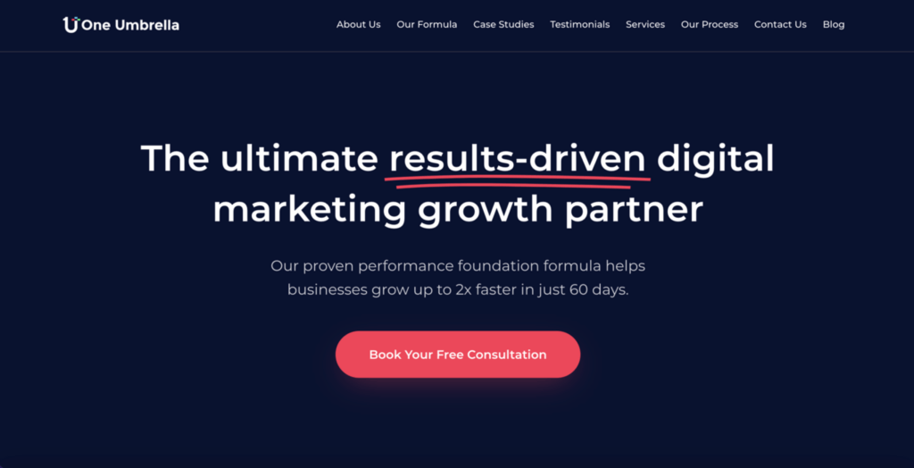 One Umbrella homepage
