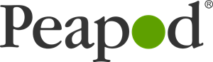 Peapod logo with a stylized green pea pod above the 'e' in 'Peapod'.