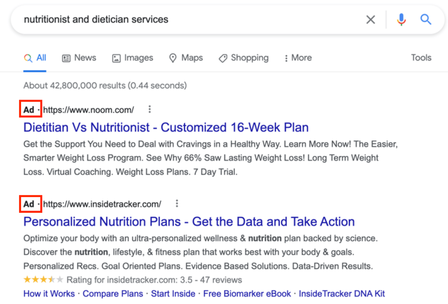 PPC ad positioning