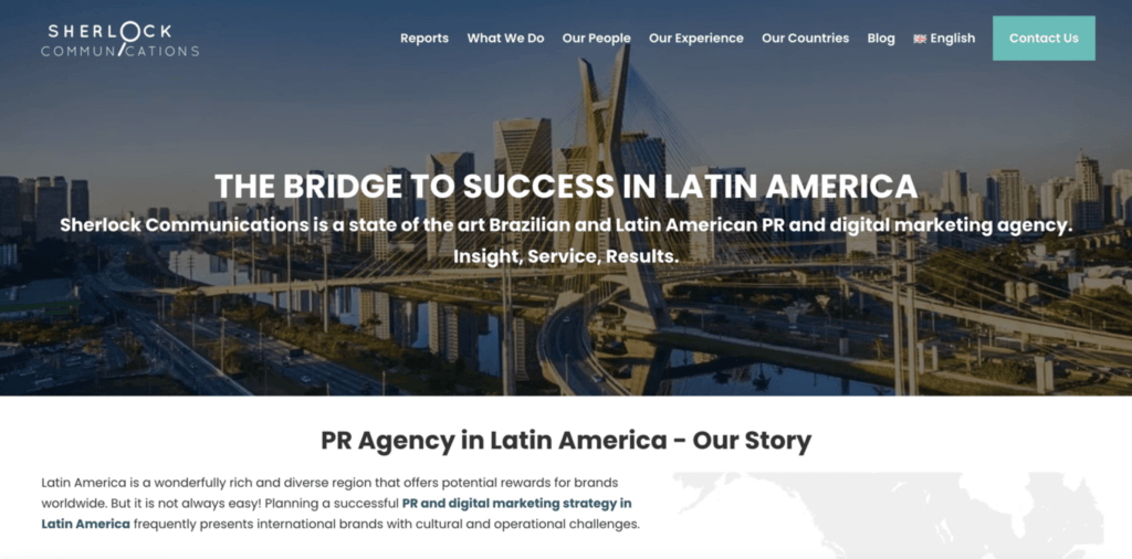 Sherlock Communications homepage
