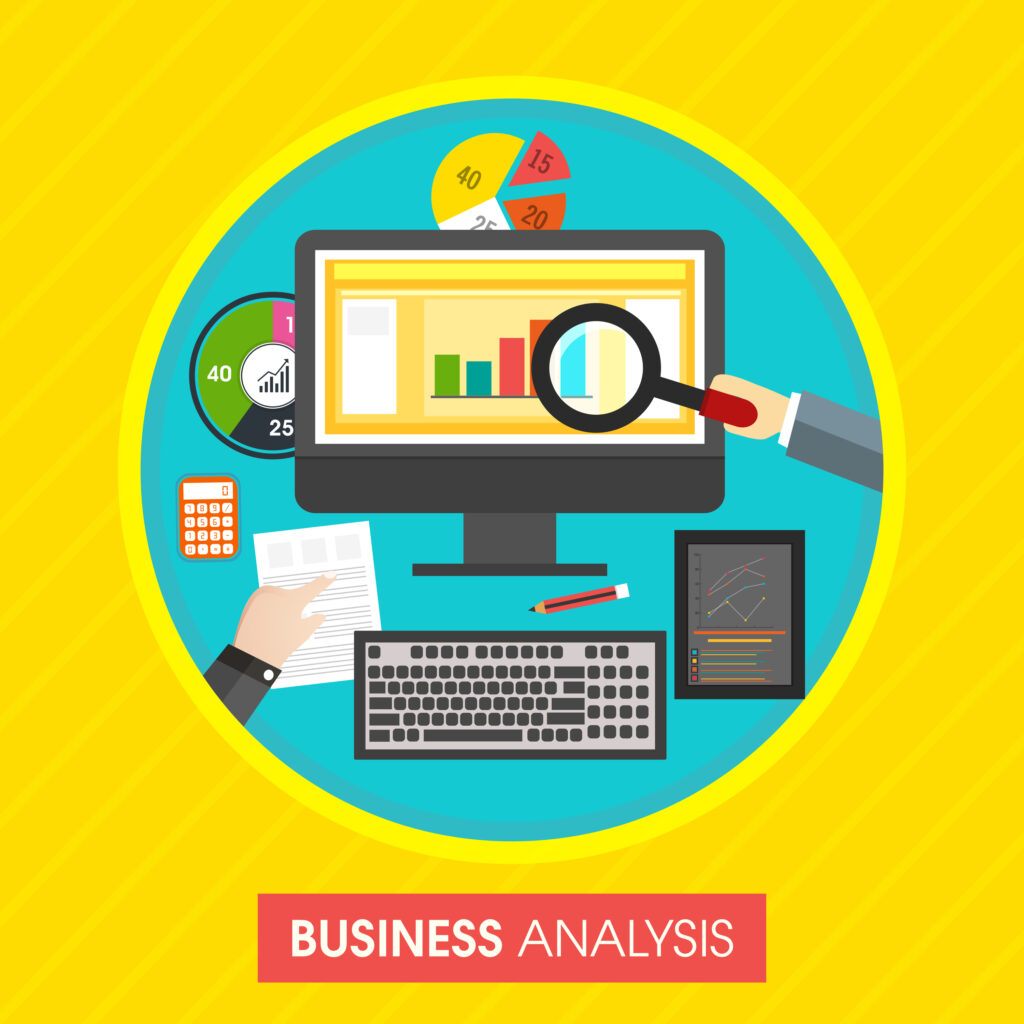 image of a computer and tablet showing a graph and hands pointing at it