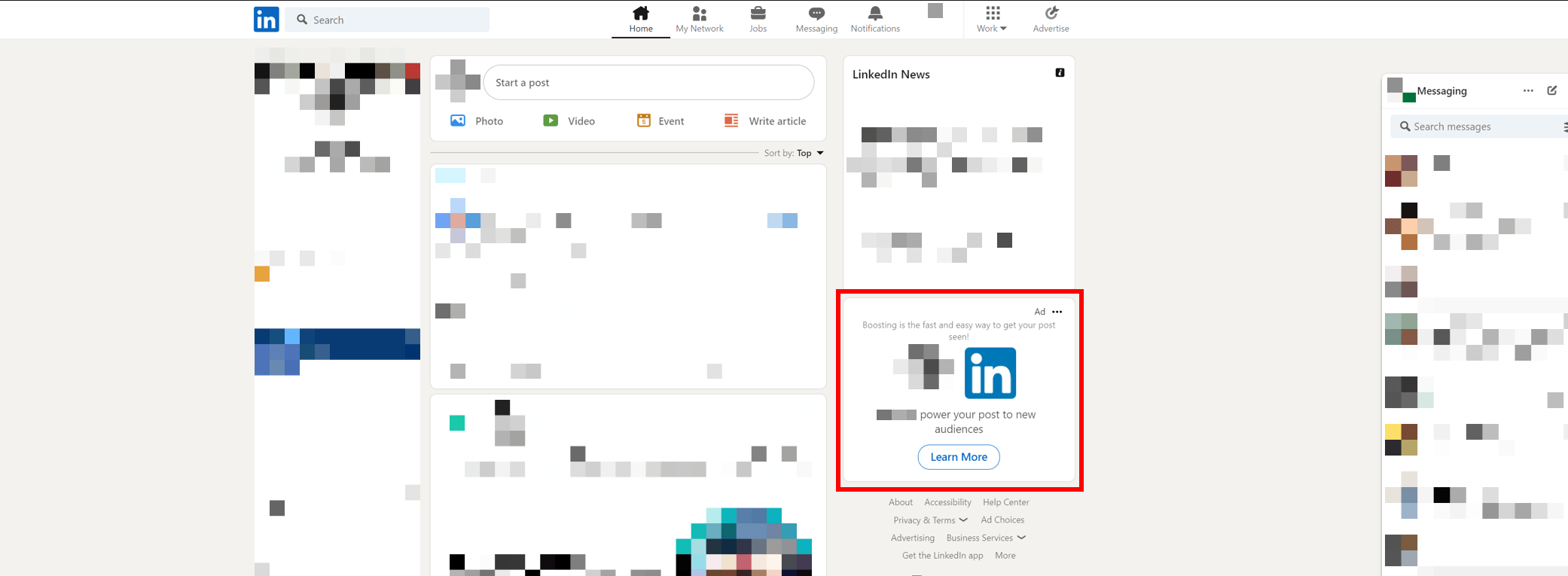 Dynamic ad on LinkedIn