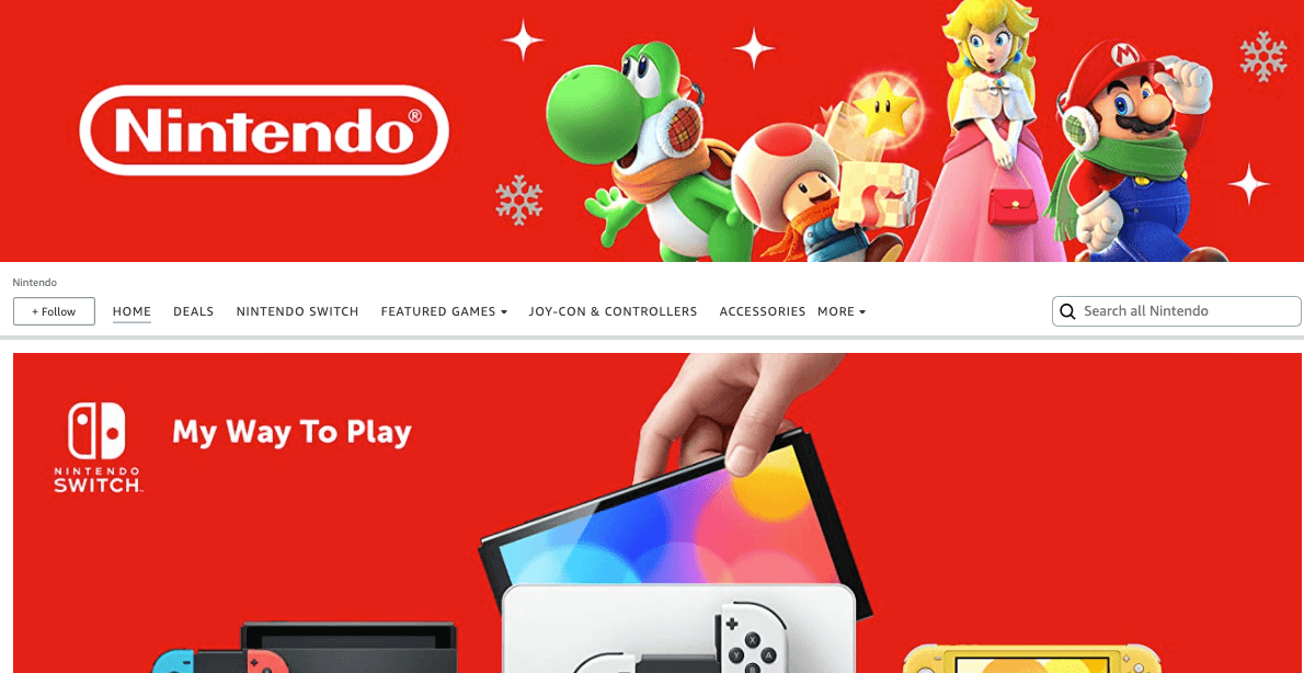 Amazon storefront for Nintendo