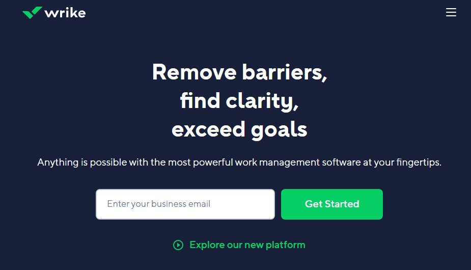 Wrike homepage