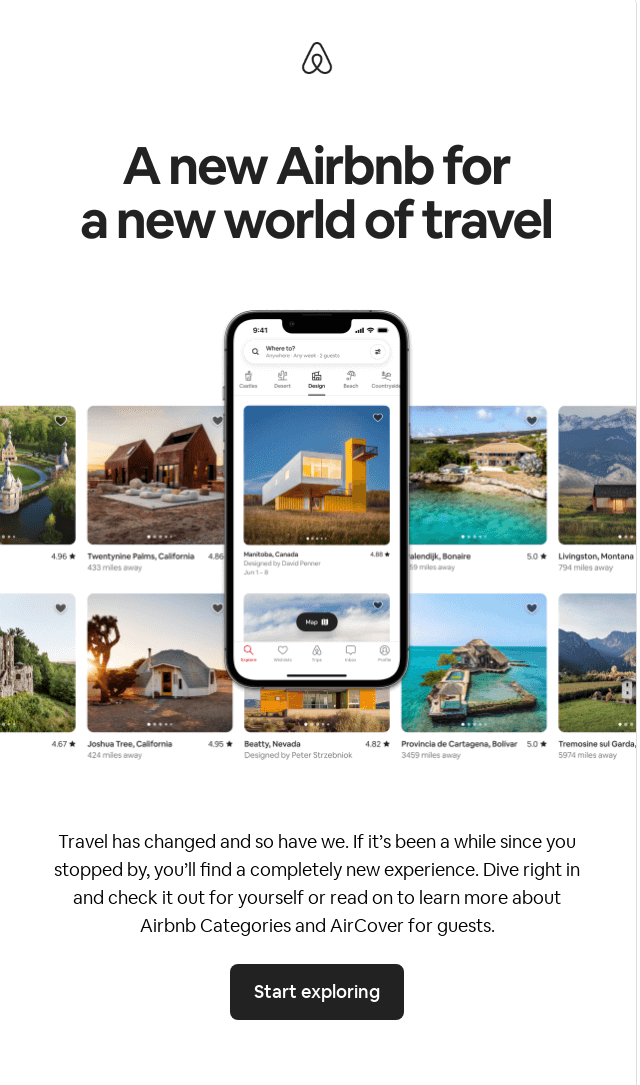 airbnb marketing email example