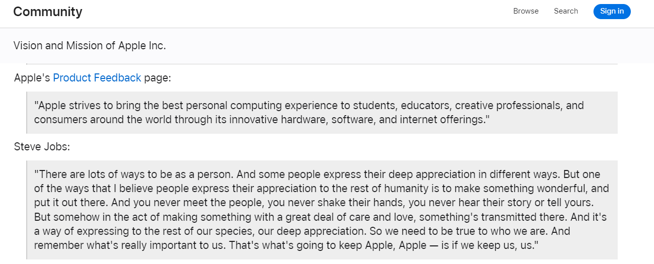 apple inc brand focused forum example