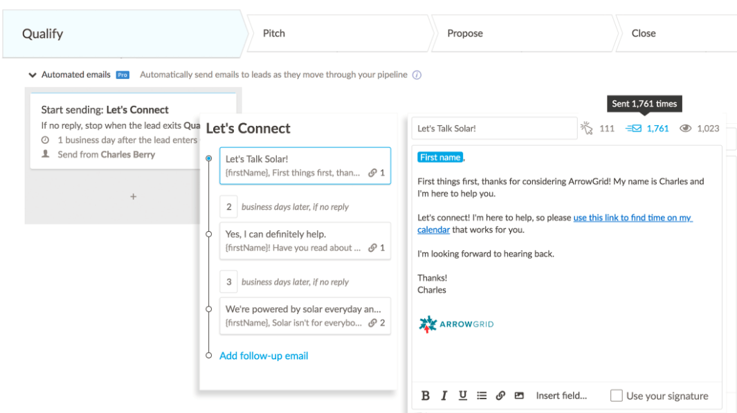 CRM for aviation companies email automation features