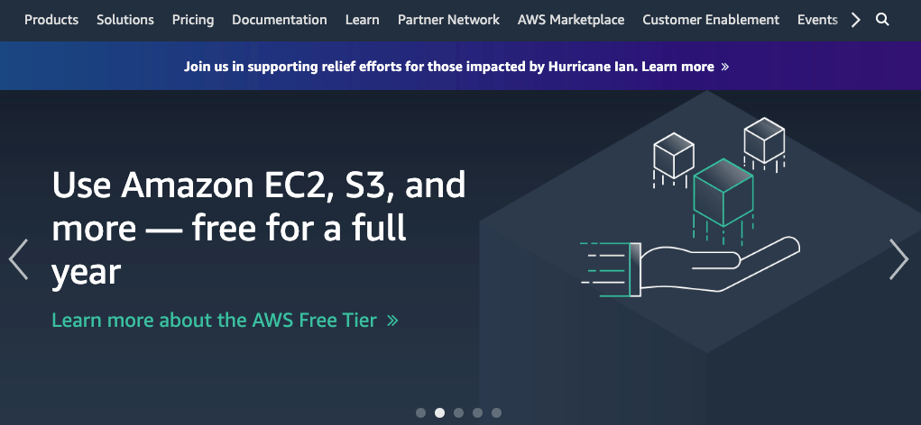 Homepage for Amazon software