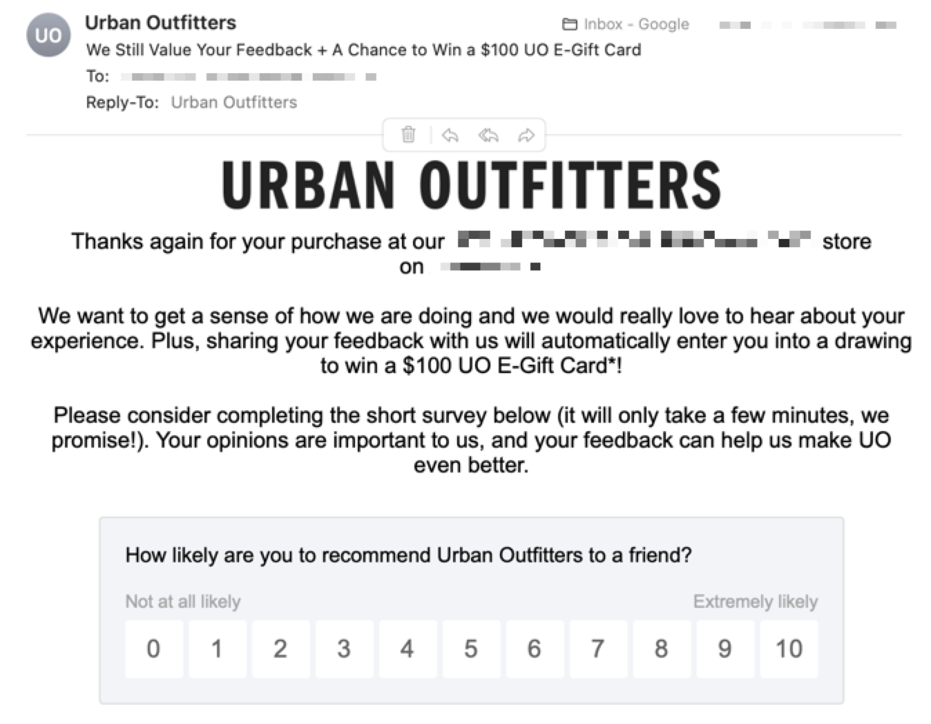 customer feedback, urban outfitters