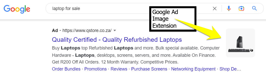 screenshot of google ads search results