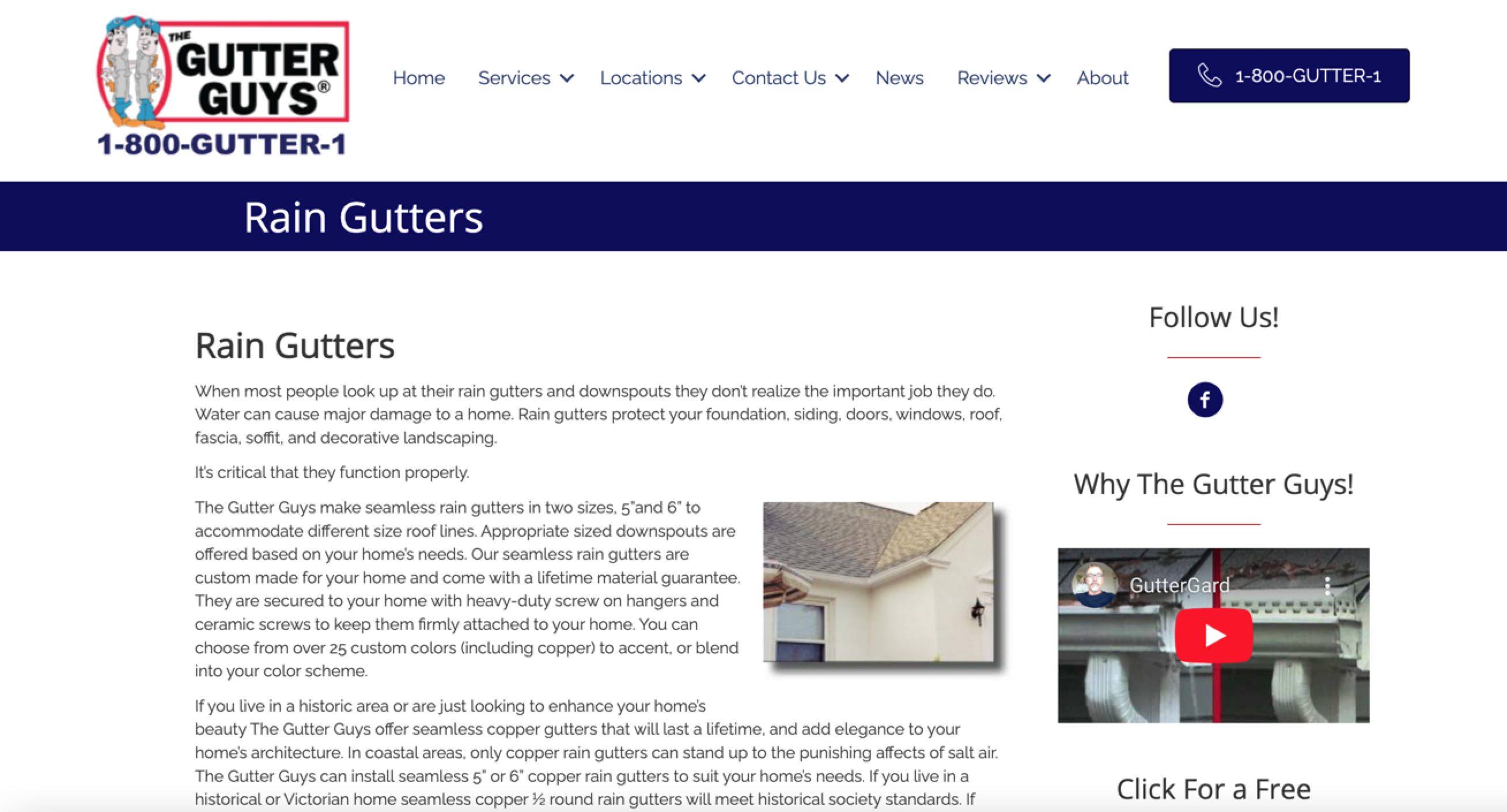 web design for gutter installation companies