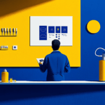 Medical presentation in blue and yellow
