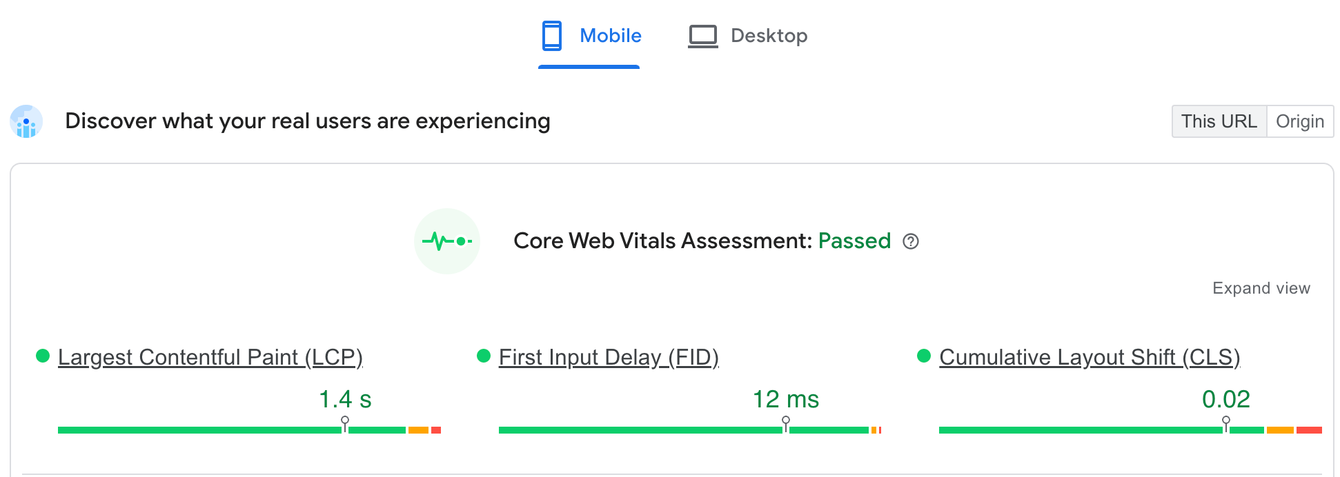 Data from KRS Comics showing how their website loads quickly