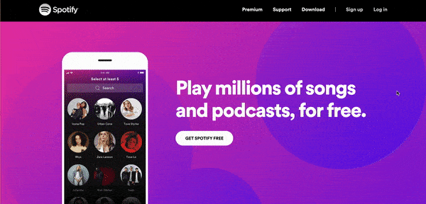 Spotify website