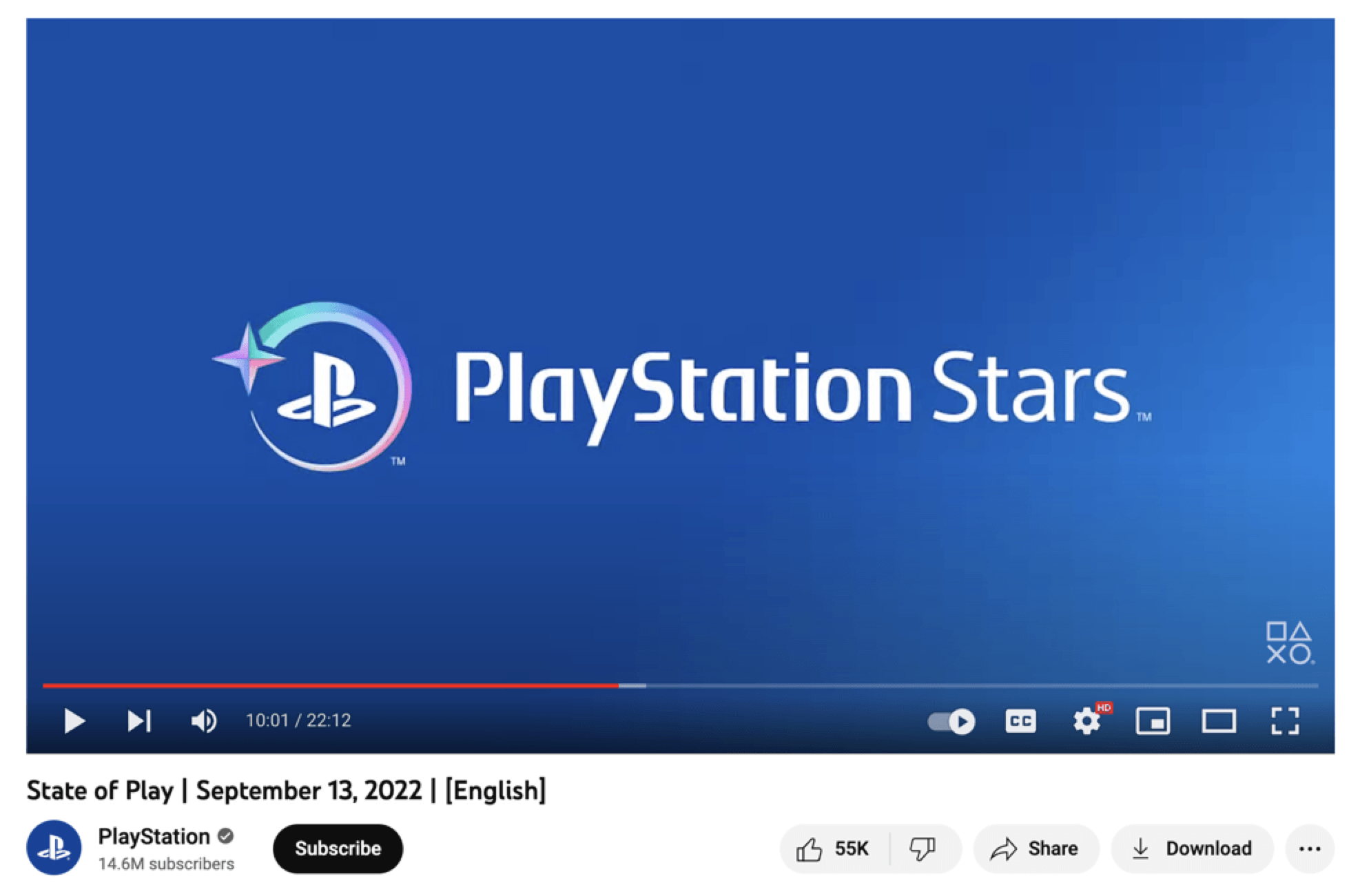 Screenshot of Playstation's "State of Gaming" video