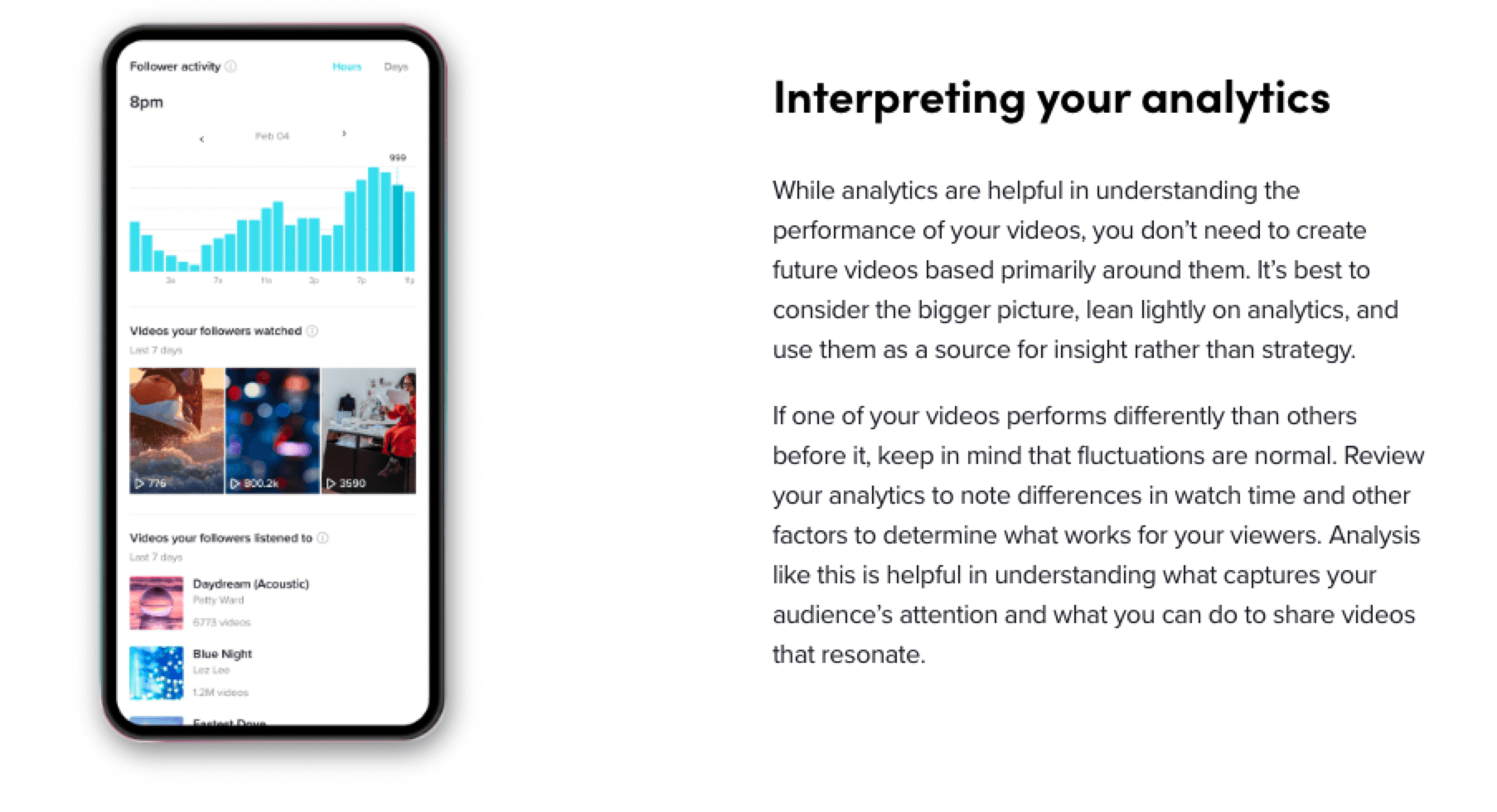 TikTok analytics page