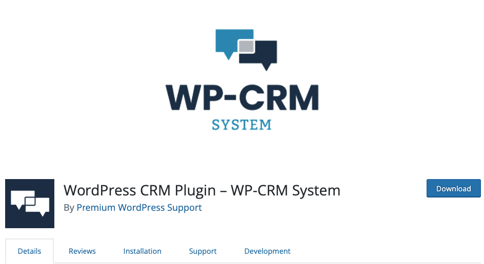 Icon with message bubbles and WP CRM's name