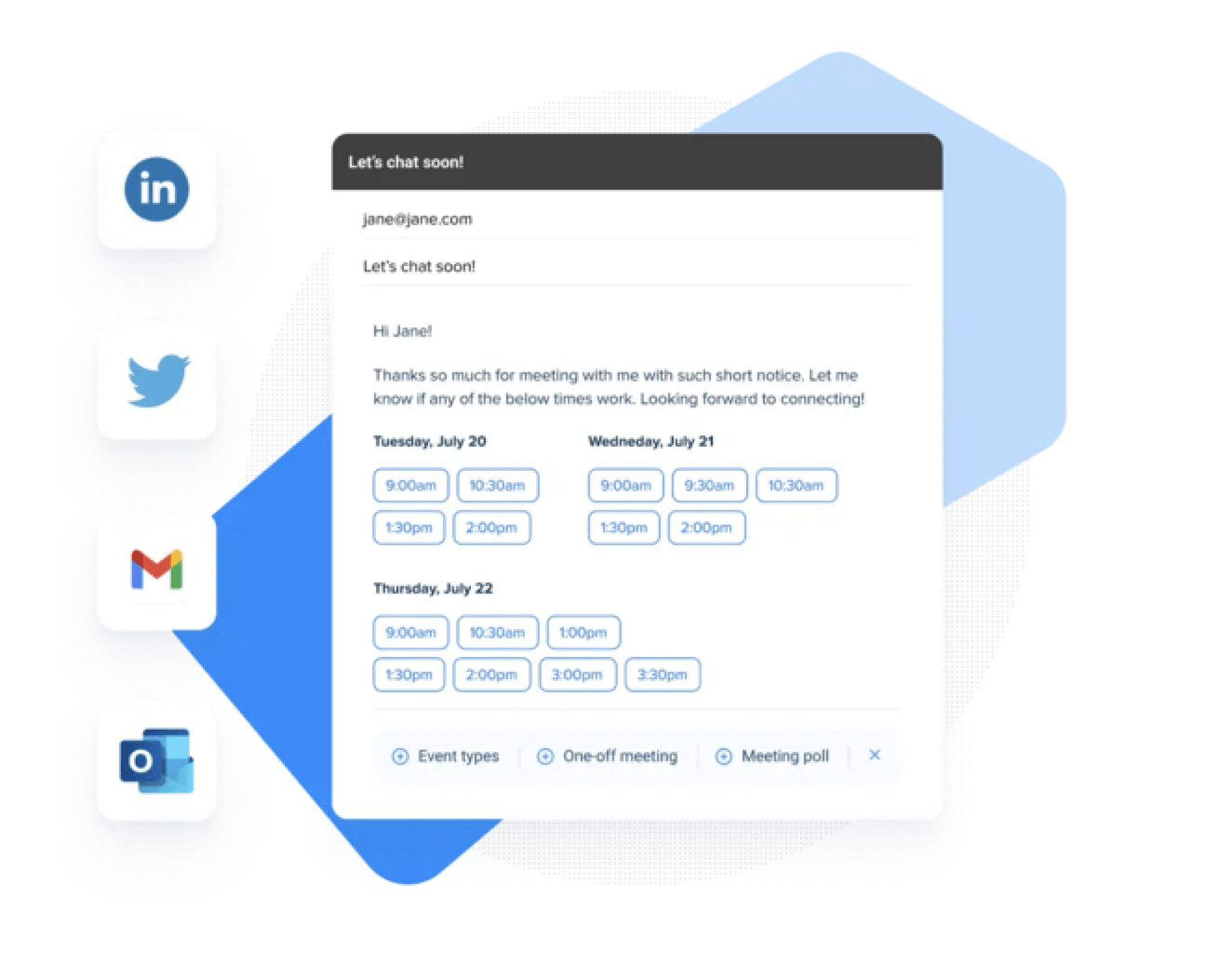 Screenshot of Calendly scheduling template