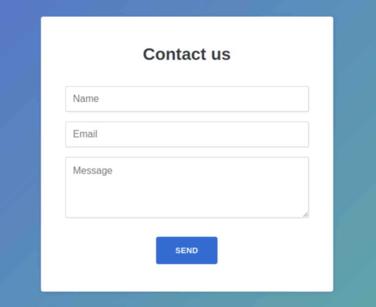 Screenshot of a blank contact form