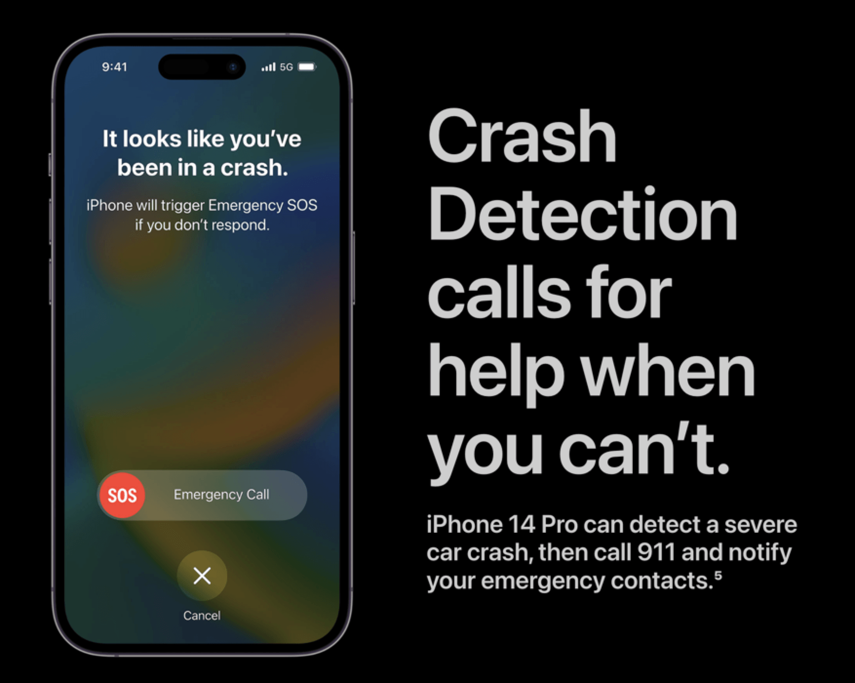 Crash Detection calls for help when you can't